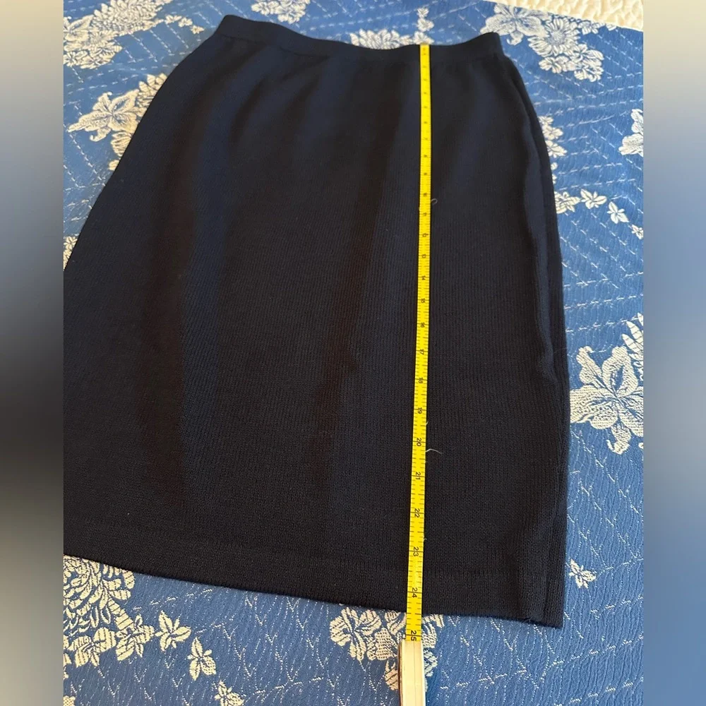 St John Elegant Navy Blue Women's Skirt - Picture 5 of 5